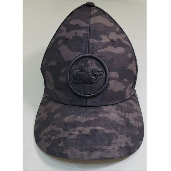 Vineyard Hat Camo Whale Logo Hat Performance Trucker Hat Snap Back Mesh - Picture 1 of 7